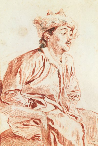 Junger Mann im orientalischen Kostüm von Jean Antoine Watteau